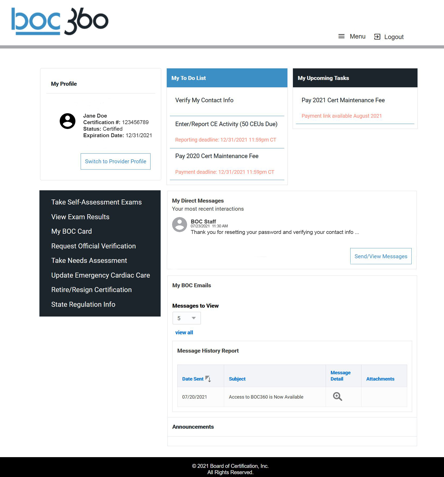 Dashboard Screen Shot At Profile